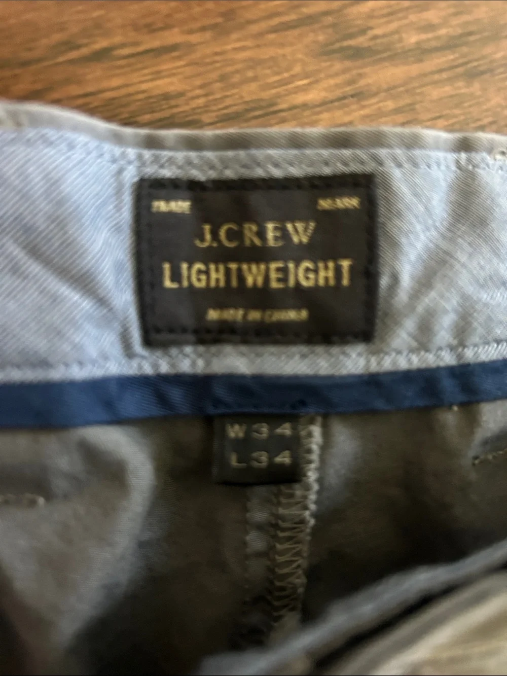 J.Crew Lightweight Urban Slim Chino Gray Pants 34x34
